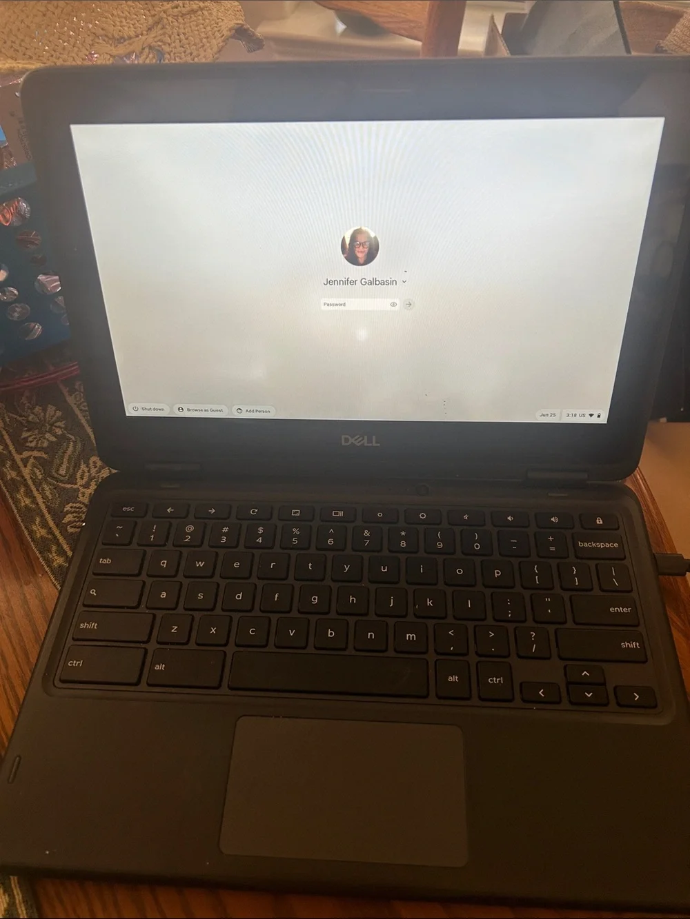 Dell Chromebook Laptop in Black with Black Keyboard